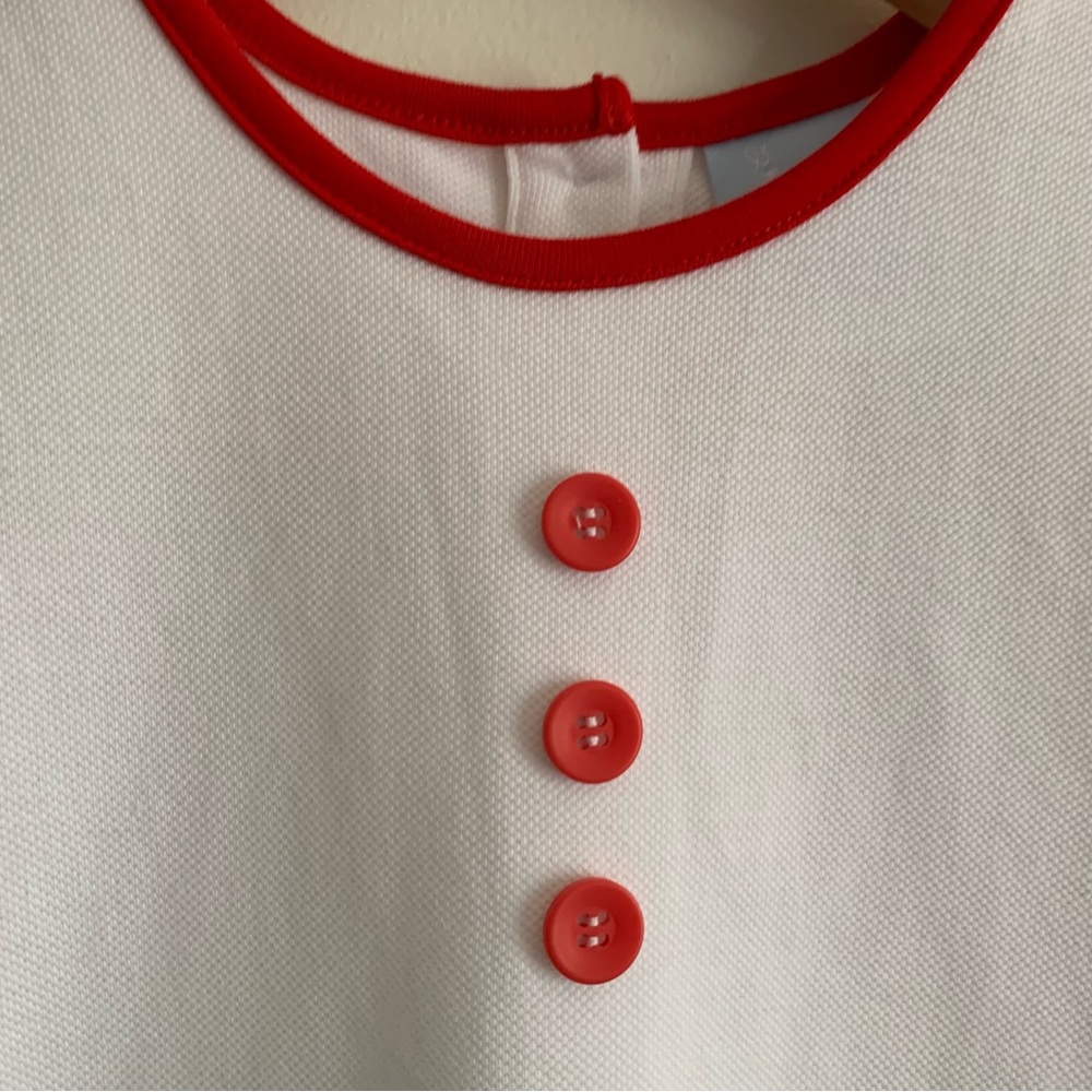 bella bliss White and Navy Kids Dress with Red Accents sz 6 - Picture 3 of 5